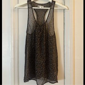 Eliot Sheer patterned dressy silk tank top, size XS